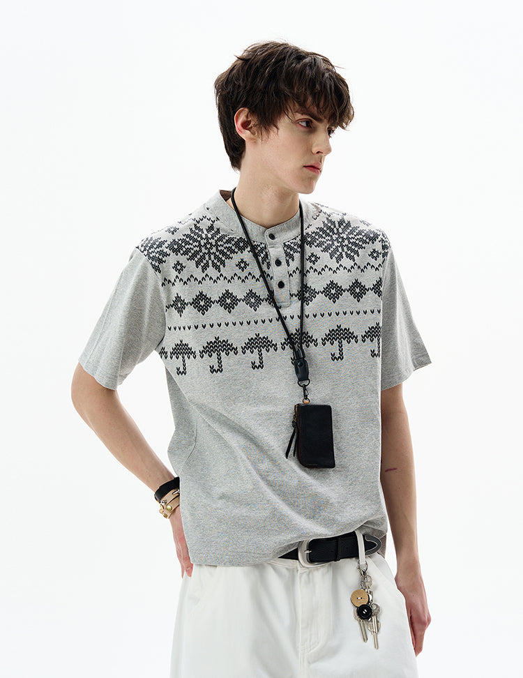 MADWITCH FAIR ISLE COTTON TEE #27351