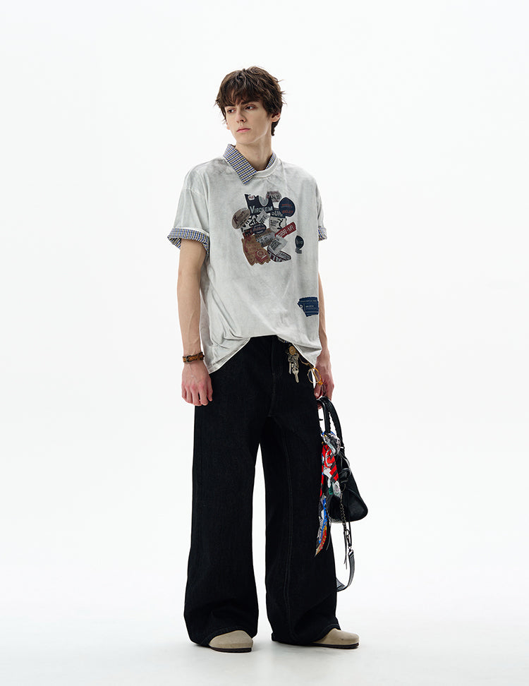 MADWITCH DIRTY DYE PRINTED TEE #8777