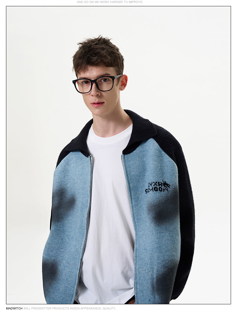 MADWITCH COLOR-BLOCKED SWEATER JACKET #M390