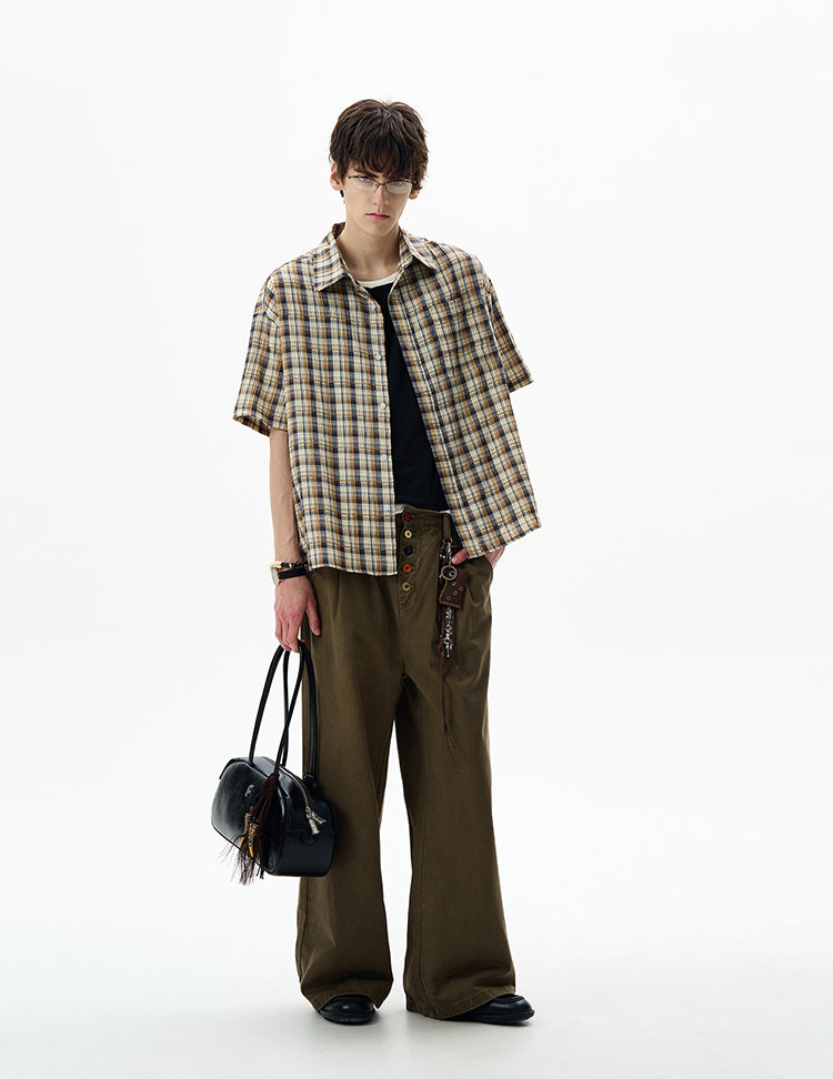 MADWITCH CONTRAST CHECKERED SHIRT #CR251