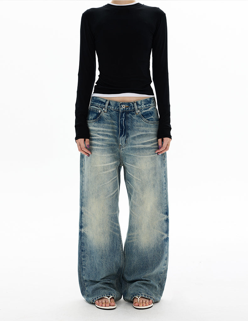 MADWITCH VINTAGE WASHED STRAIGHT JEANS #GP9768