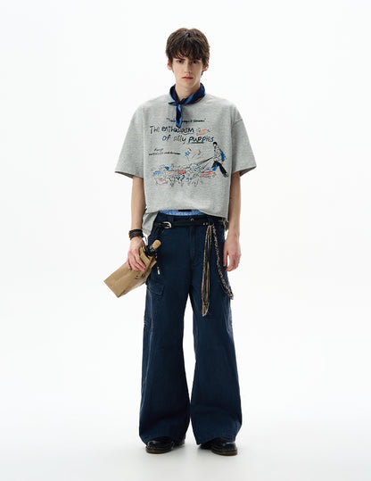 MADWITCH FUN PRINT CREWNECK TEE #880320