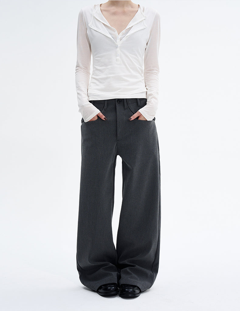 MADWITCH DRAPE STRAIGHT TROUSERS #GPC6895