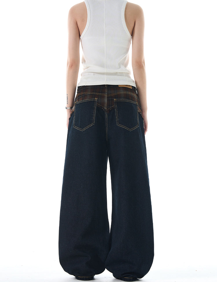 MADWITCH PATCHWORK STRAIGHT-LEG JEANS #G6651