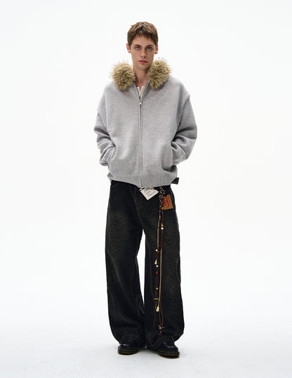 MADWITCH UNISEX FUR-TRIMMED CASUAL COAT #6273