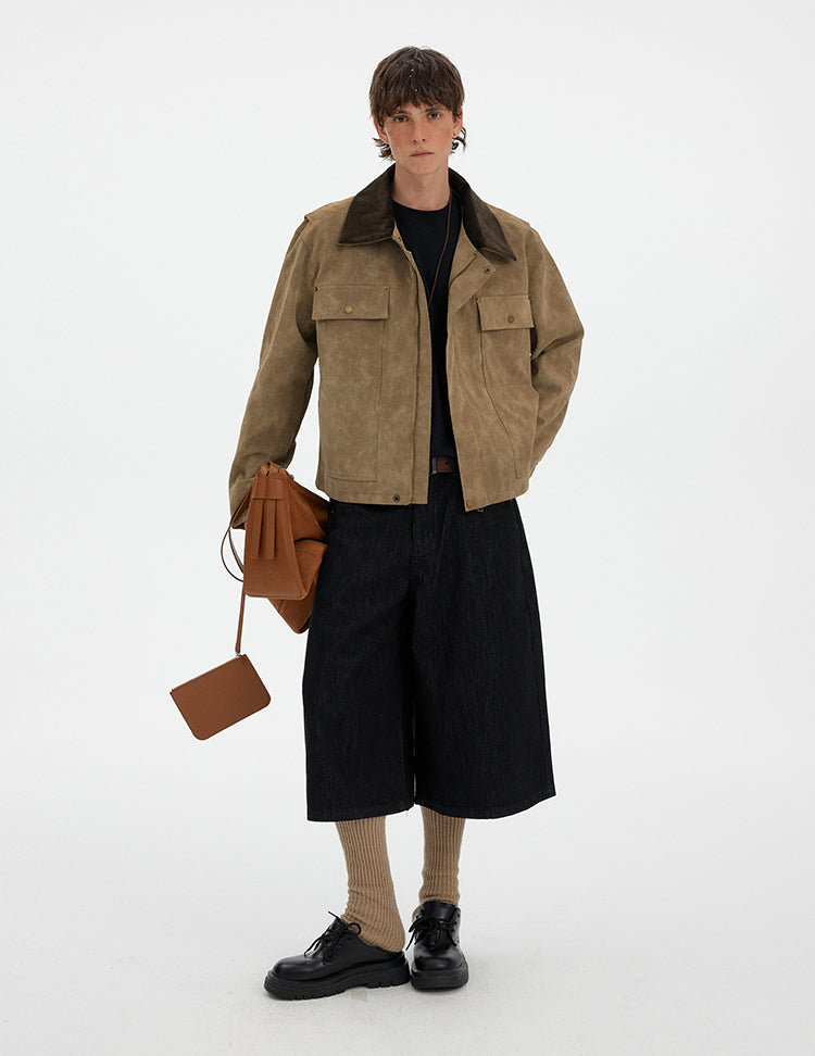 MADWITCH DECONSTRUCTED SUEDE CORDUROY JACKET #Y25203