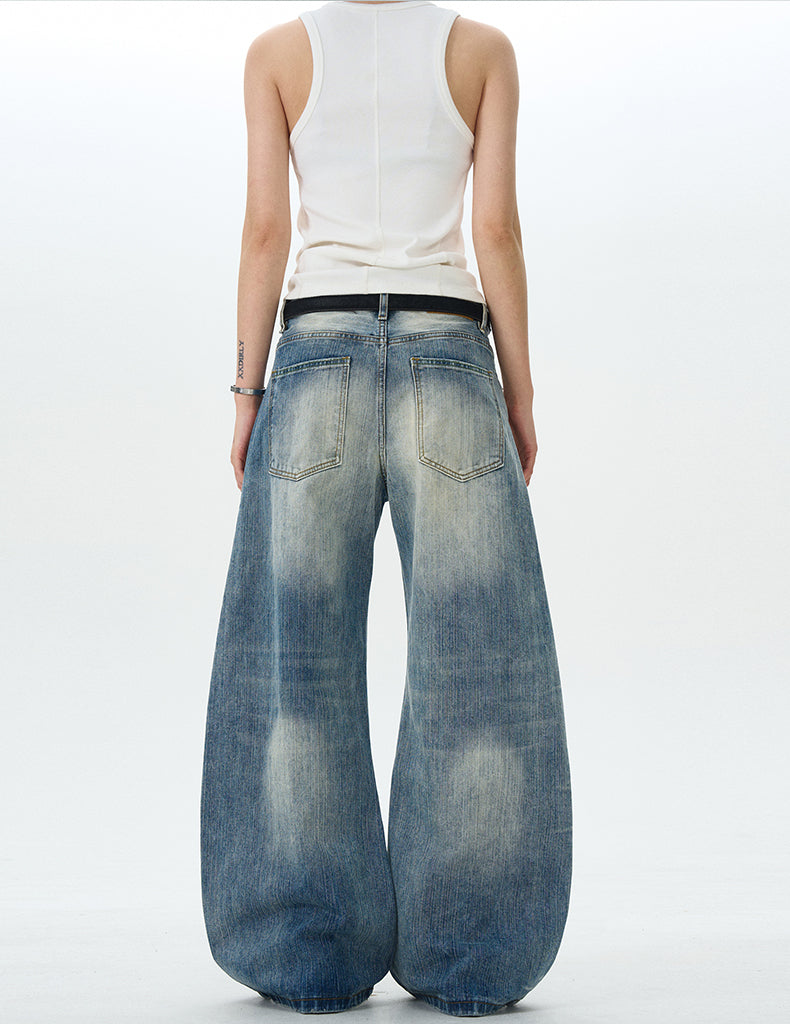 MADWITCH STRAIGHT-LEG WASHED DENIM JEANS #G6669