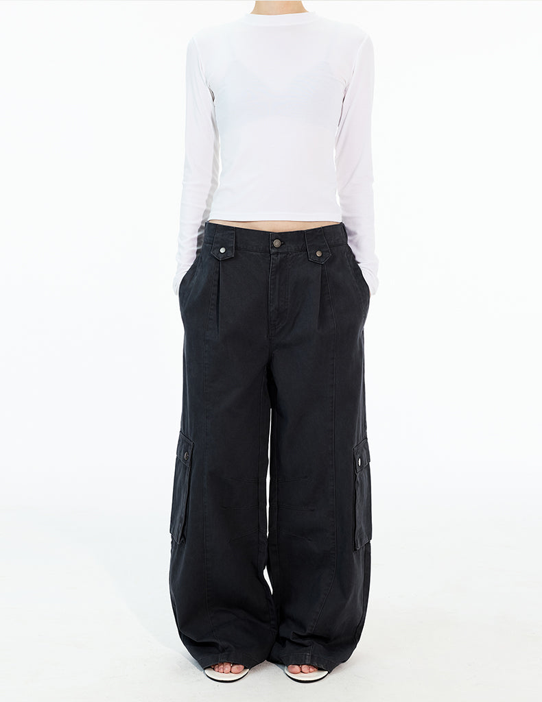 MADWITCH PLEATED MULTI-POCKET WORK PANTS #A619