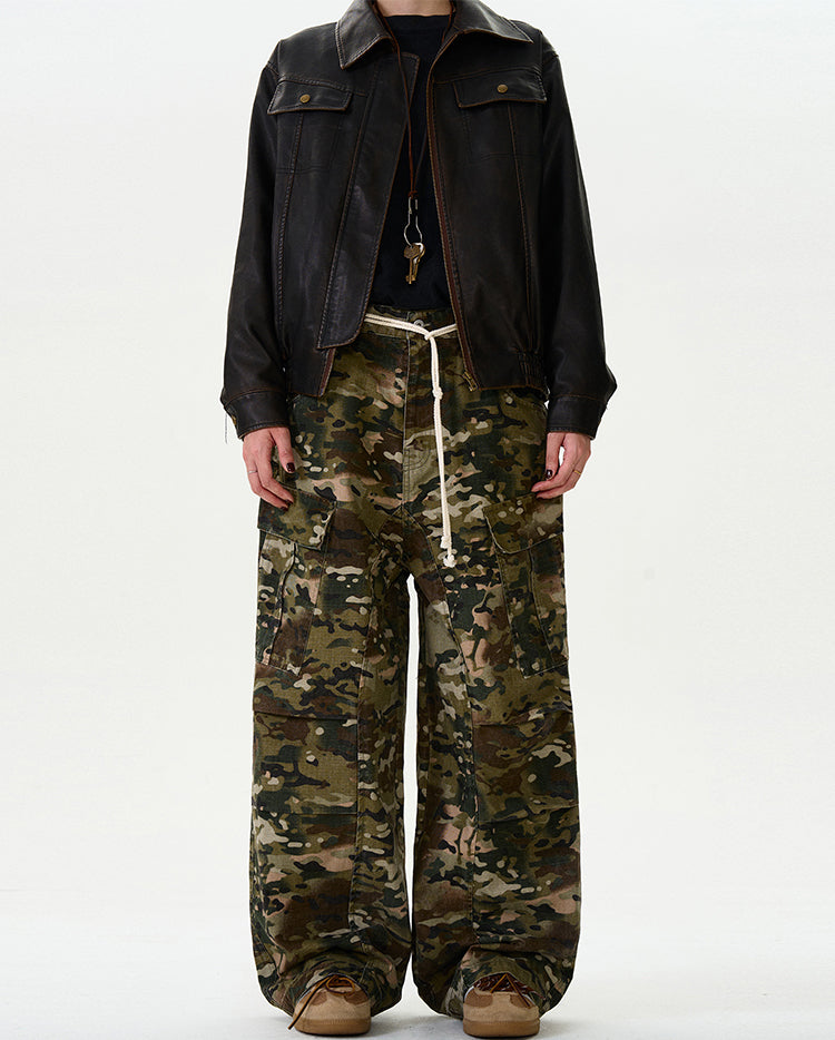 MADWITCH CAMO RUCHED CARGO PANTS #CK6578