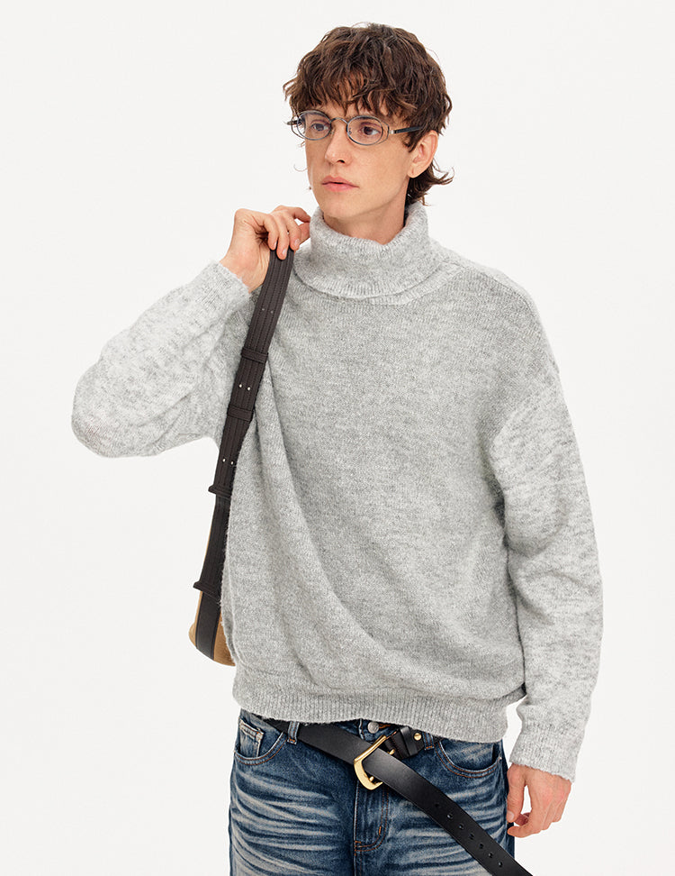 MADWITCH WOOL BLEND STAND COLLAR SWEATER #72672