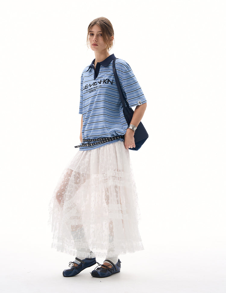 MADWITCH STRIPED POLO T-SHIRT #TH78