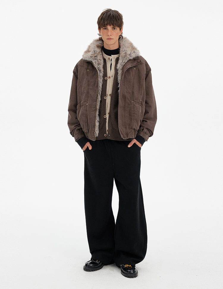 MADWITCH DETACHABLE FUR COLLAR WORK PARKA #990998
