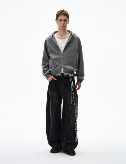 MADWITCH UNISEX HOODED CARDIGAN COAT #RH44