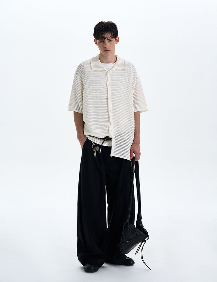 MADWITCH MESH KNIT SHORT SLEEVE TOP #DF8448