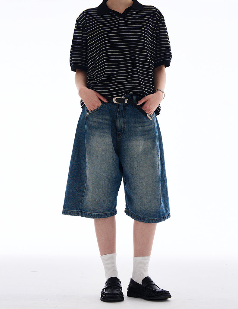 MADWITCH EXTRA BAGGY CROPPED JEANS #L811