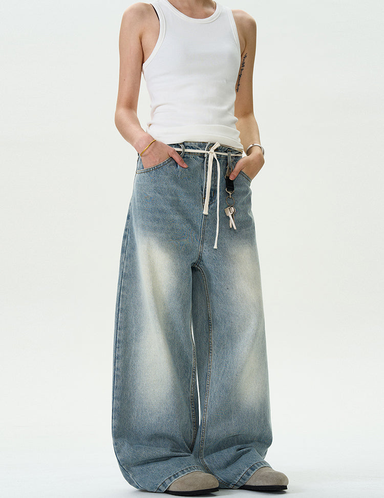 MADWITCH AMERICAN WASHED BAGGY DENIM PANTS #G6623