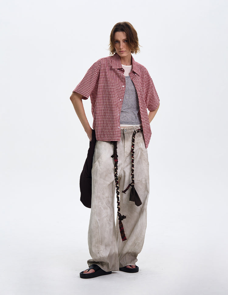 MADWITCH VINTAGE PLAID SHIRT #CR213