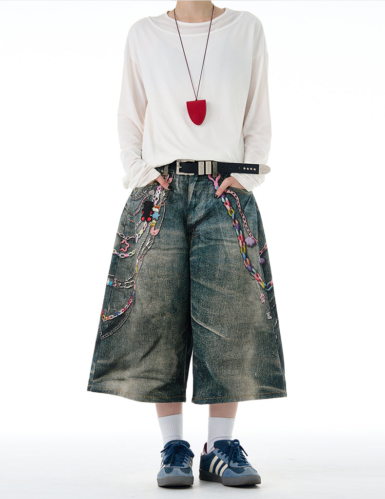 MADWITCH 3D PRINT DENIM PANTS #G6830