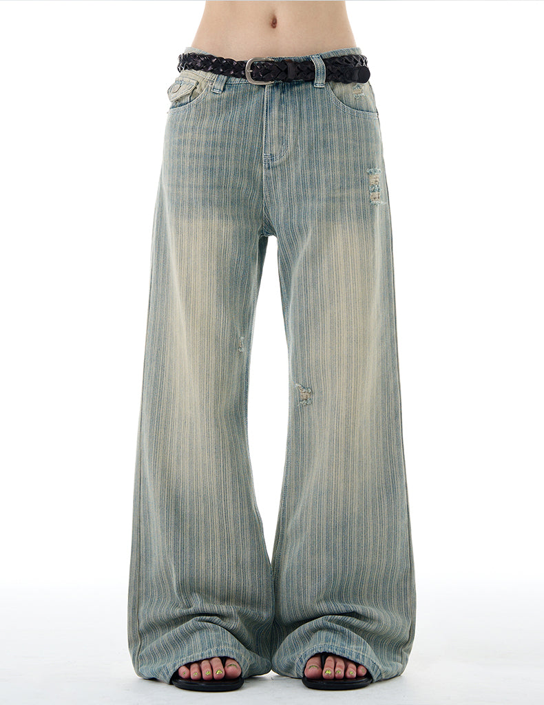 MADWITCH VINTAGE SLUB COTTON JEANS #Z011