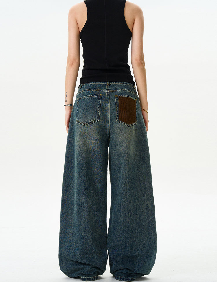 MADWITCH WASHED STRAIGHT-LEG JEANS #L501