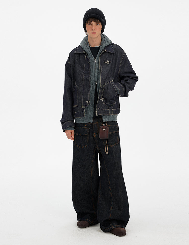MADWITCH DECONSTRUCTED FLIGHT DENIM JACKET #DY3002