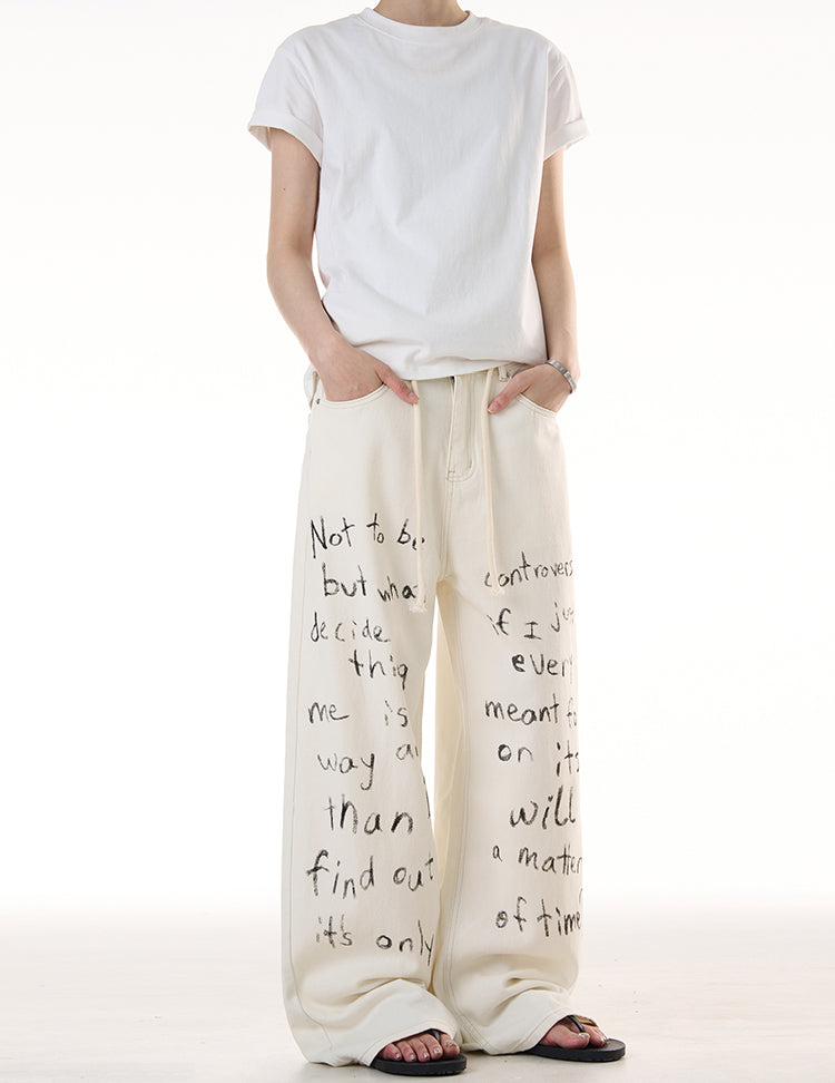 MADWITCH LETTER GRAFFITI JEANS #WHOA101