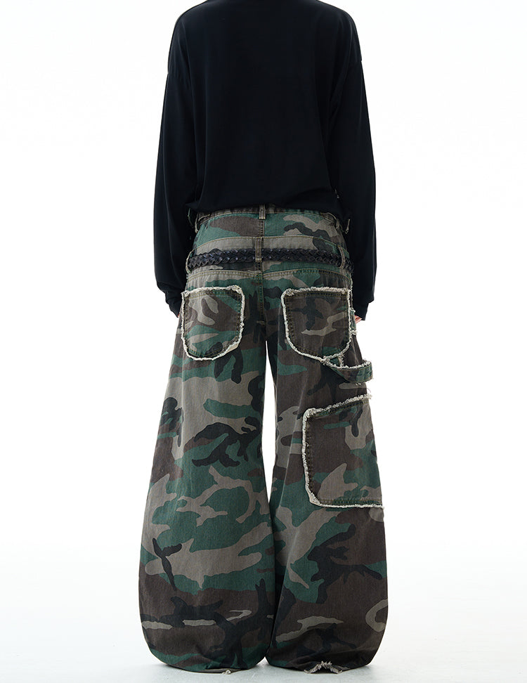 MADWITCH DESIGN CAMO CARGO PANTS #G6841