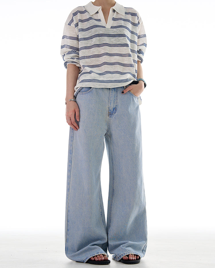MADWITCH CLASSIC WASHED FLARE DENIM PANTS #CK3506
