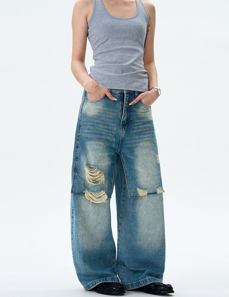 MADWITCH PATCHWORK DISTRESSED JEANS #CK1168