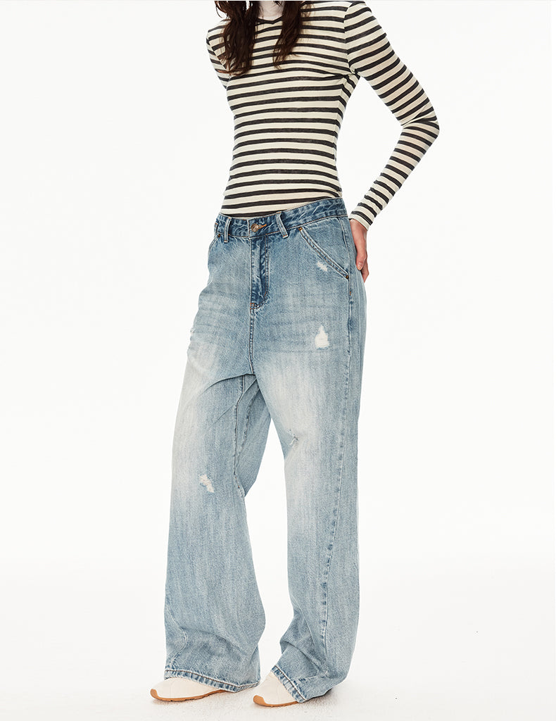 MADWIT RIPPED WASH JEANS #WH0A129