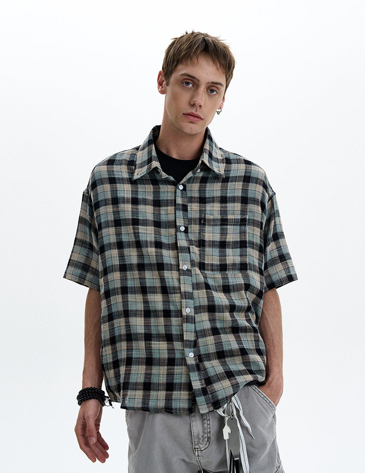 MADWITCH PLAID CASUAL SHIRT #CR236