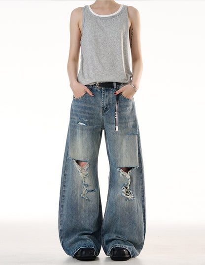 MADWITCH LOOSE RIPPED JEANS #G6683