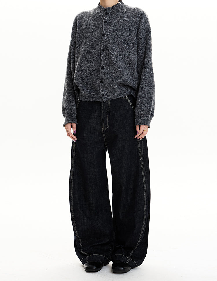 MADWIT RAW DENIM DECONSTRUCTED WIDE JEANS #GPC9781