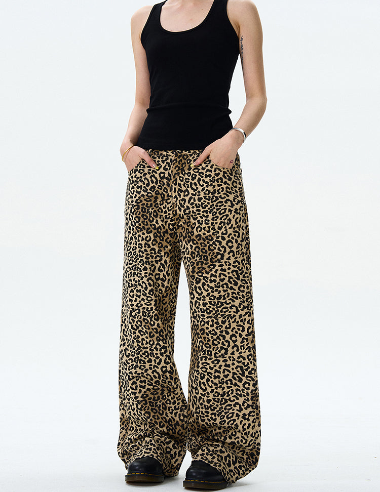 MADWITCH LEOPARD PRINT BOOTCUT CASUAL PANTS #WHOA097