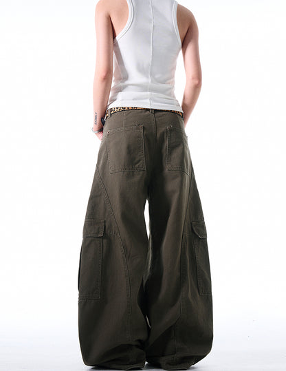 MADWITCH DECONSTRUCTED WIDE-LEG CARGO PANTS #DR6302