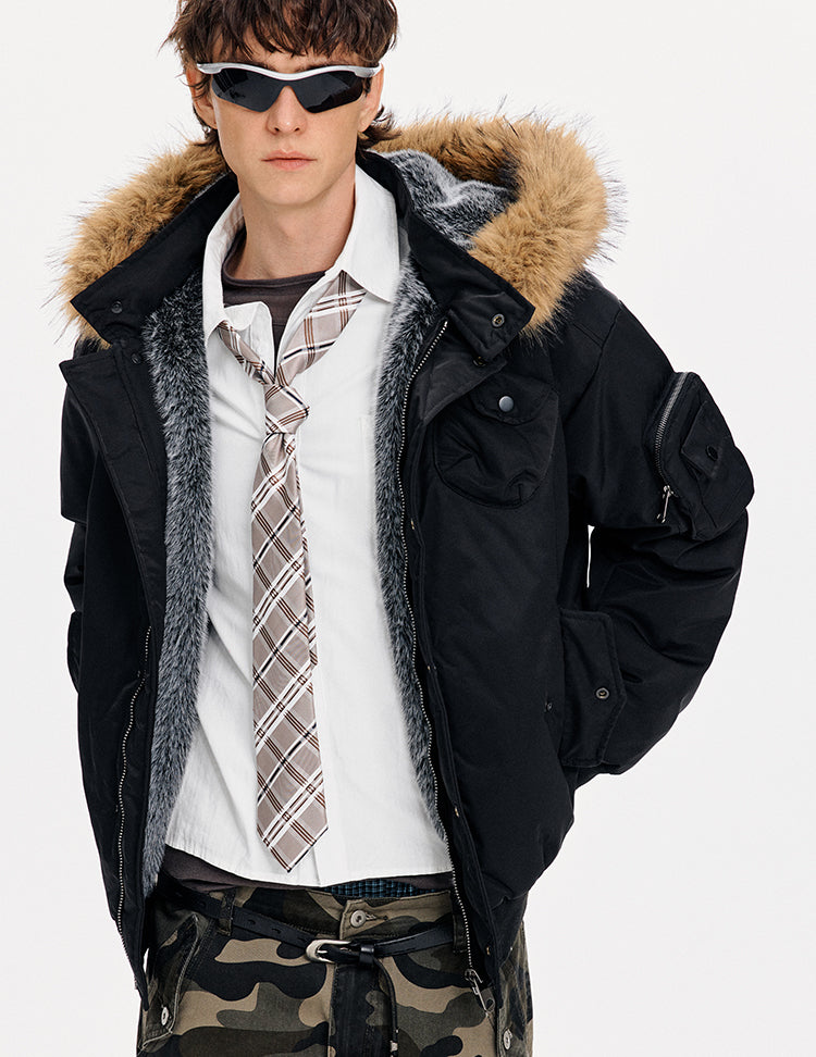 MADWITCH DETACHABLE HOOD QUILTED JACKET #IN058