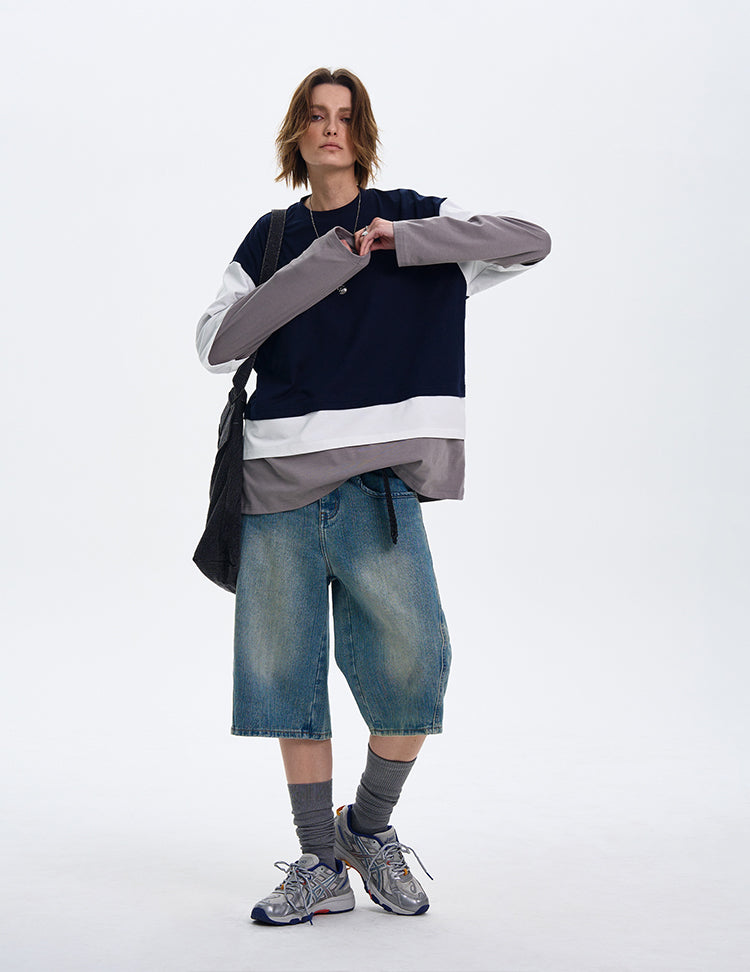 MADWITCH LAYERED FAUX TWO-PIECE HOODIE #6915