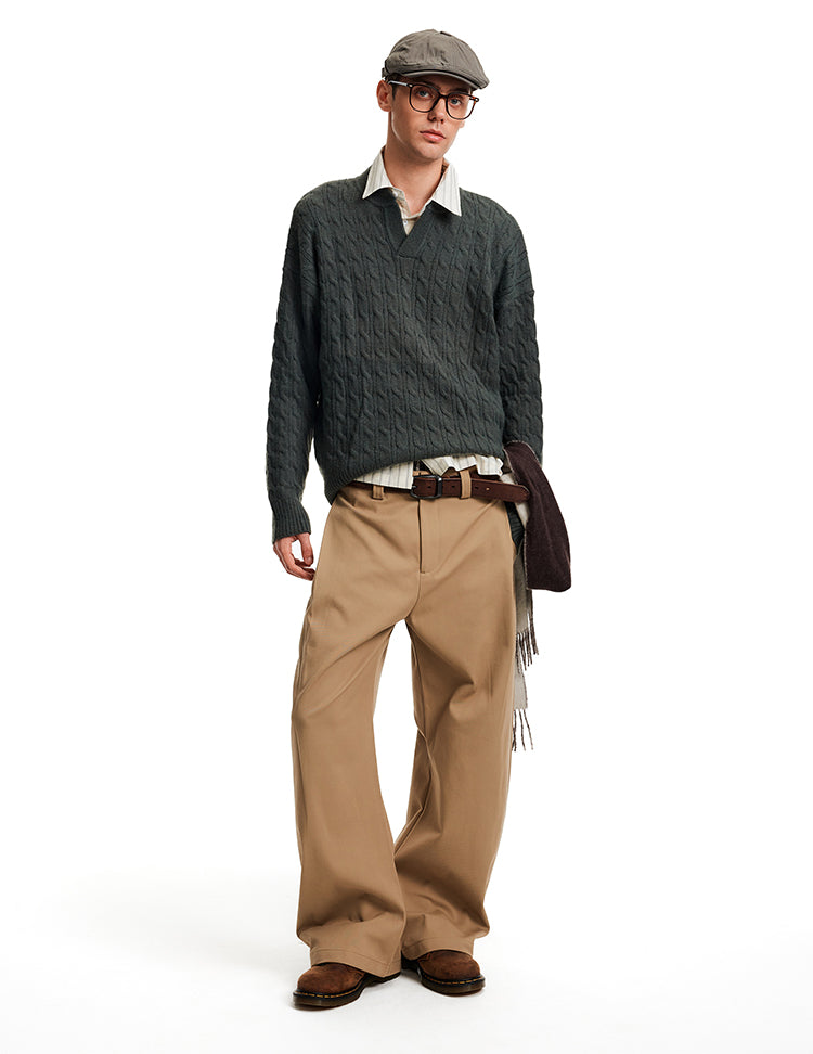 MADWITCH CABLE VEE SWEATER #25716