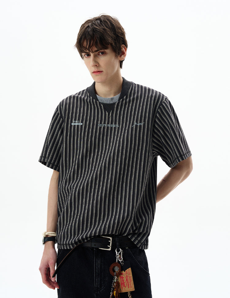 MADWITCH VINTAGE STRIPED TEE #X006