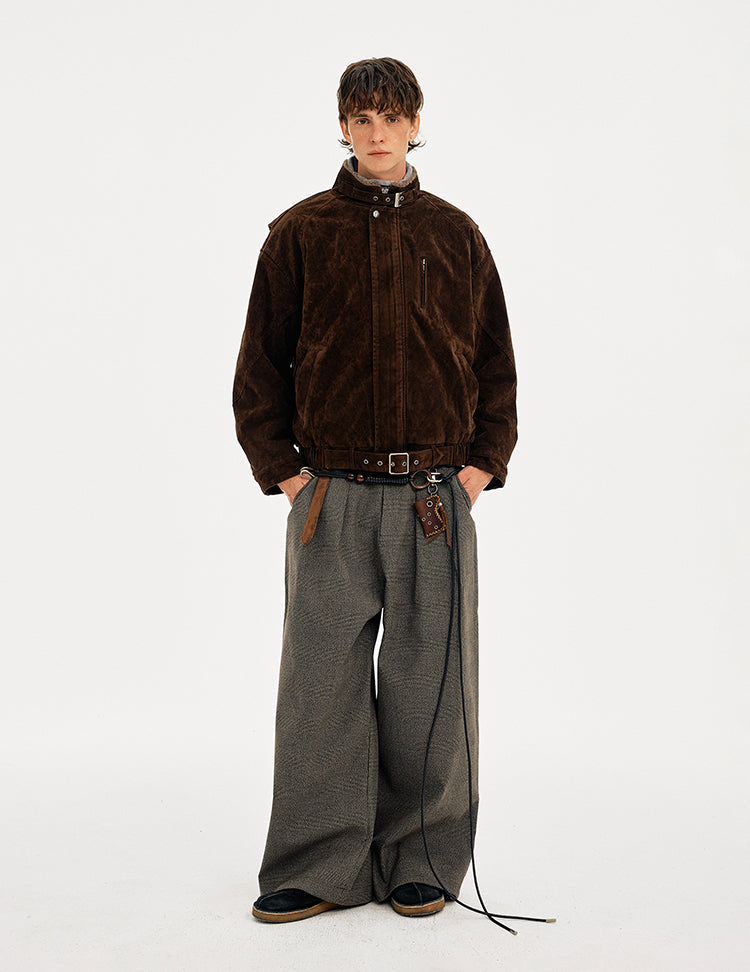 MADWITCH SUEDE QUILTED RECONSTRUCTION JACKET #AW25511