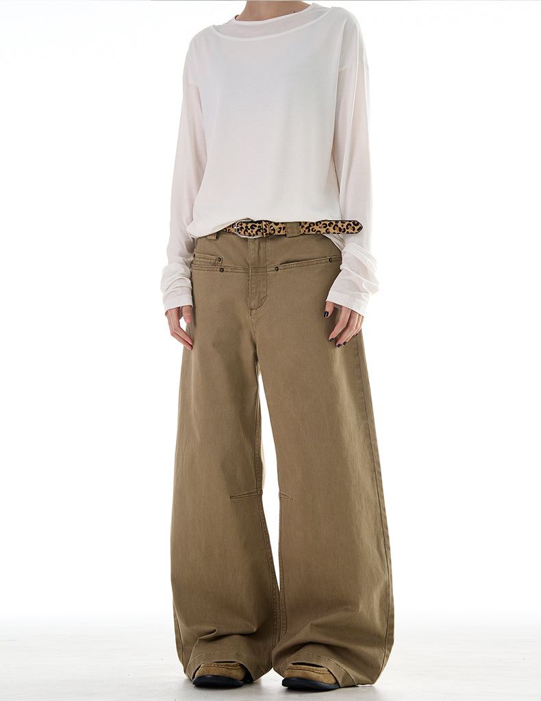 MADWITCH 3D WIDE LEG CASUAL PANTS #A603