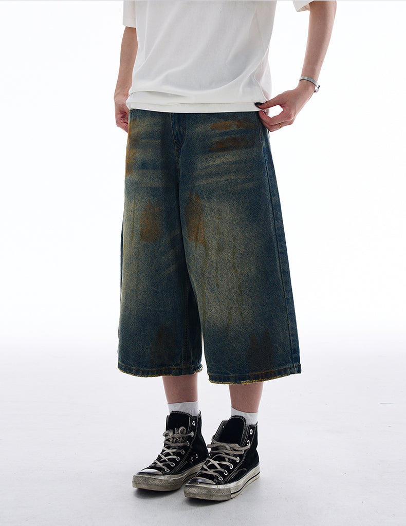 MADWITCH VINTAGE WIDE-LEG CROP JEANS #NZ7319