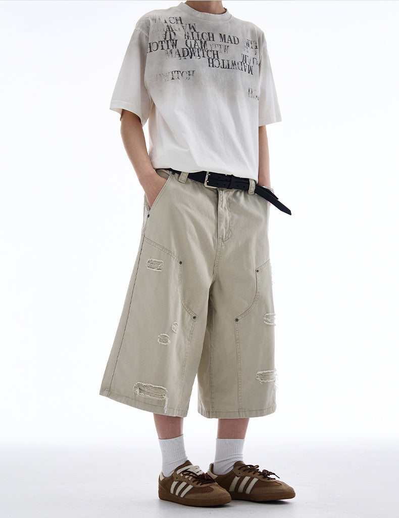 MADWITCH LUMBERJACK WORKWEAR CROPPED PANTS #CK3386D