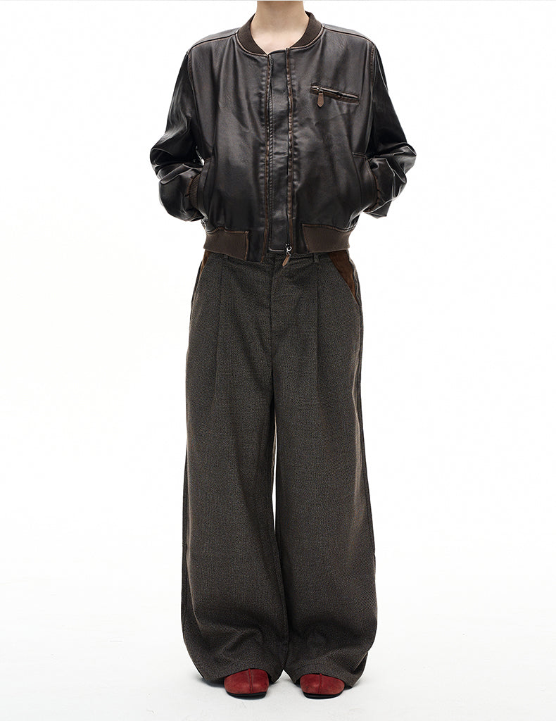 MADWITCH PREPPY PLAID WIDE TROUSERS #25036