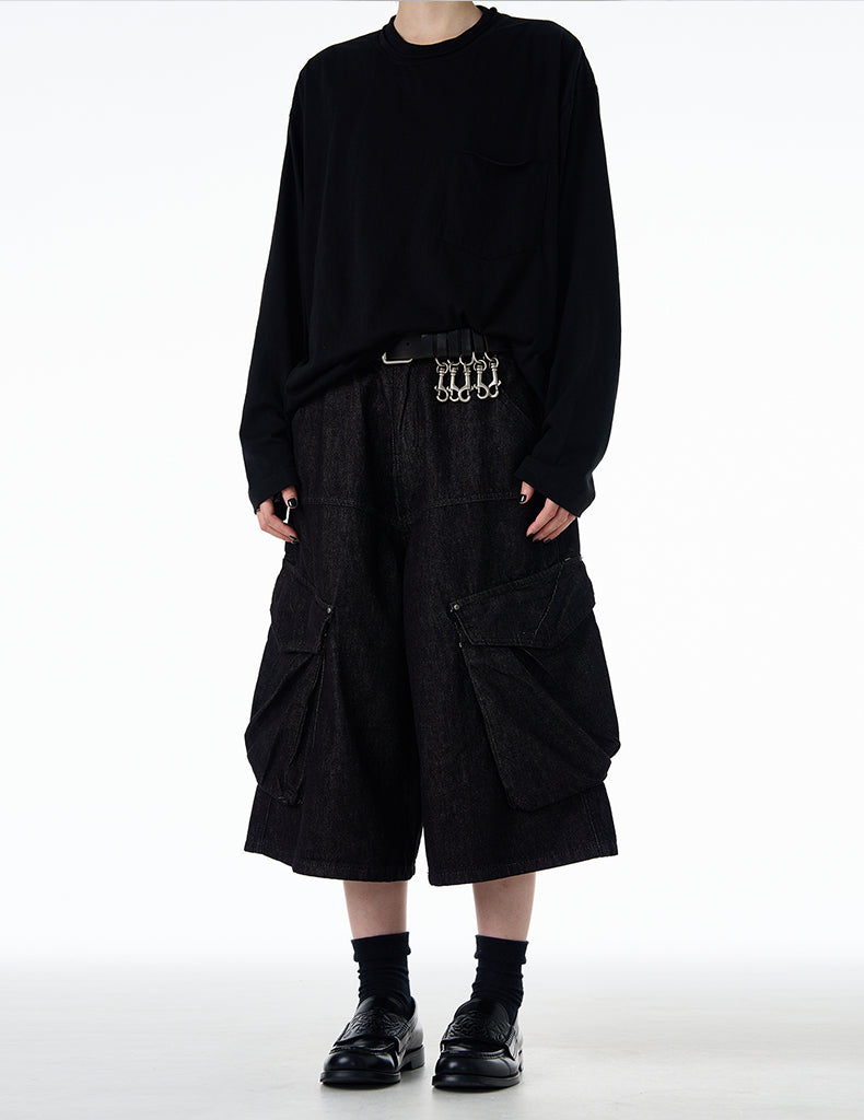 MADWITCH OVERKNEE CARGO DENIM PANTS #CK9610D