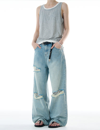 MADWITCH STRAIGHT LEG RIPPED JEANS #CK9579