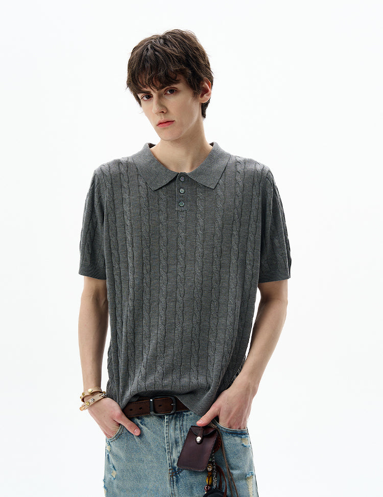MADWITCH POLO KNIT TEE #LX010