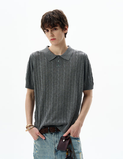 MADWITCH POLO KNIT TEE #LX010