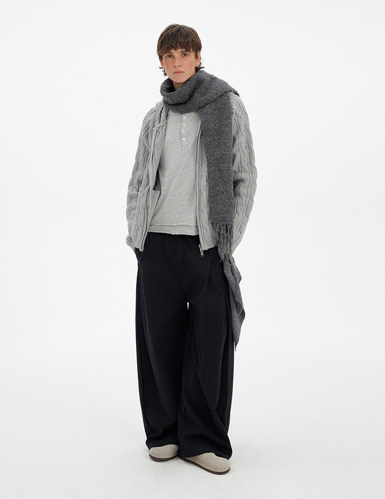 MADWITCH RETRO CABLE KNIT HOODIE #MY020