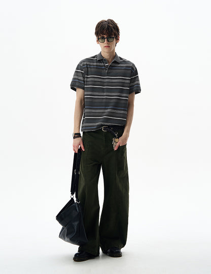 MADWITCH STRIPED POLO SHIRT #0244